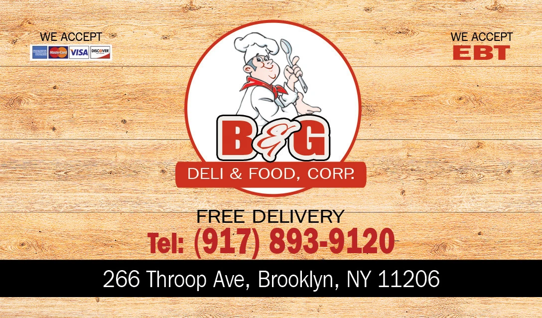 Tarjeta de Presentación B&G Deli & Food Corp - Diseño Profesional