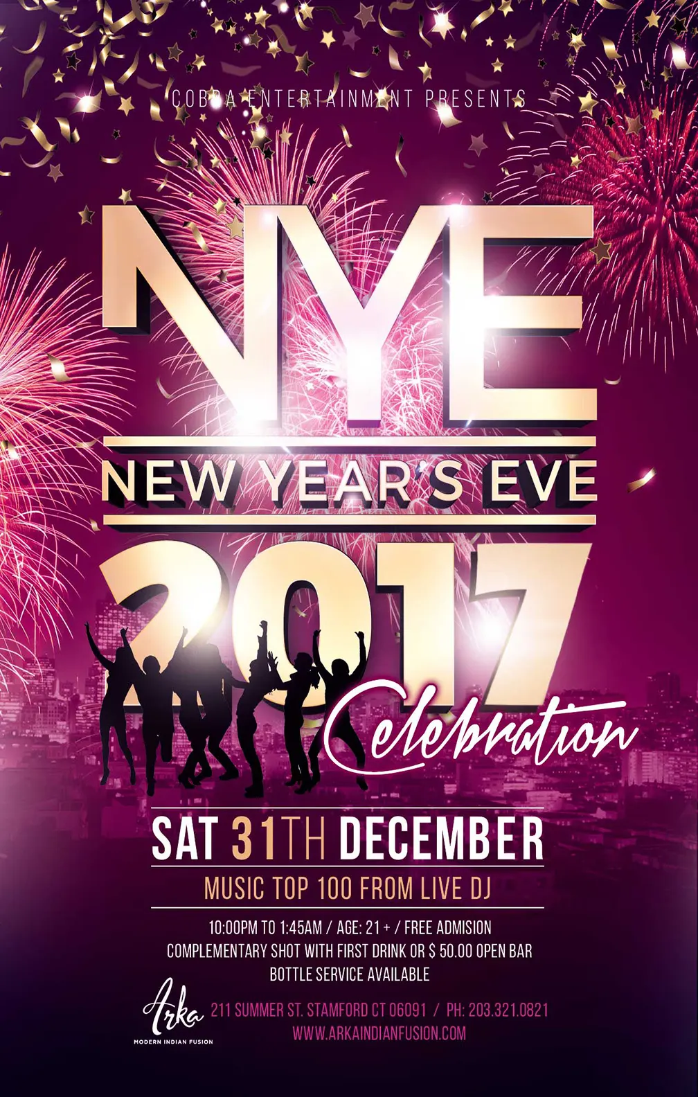 Flyer fiesta Navidad diseñado por Mayorking Design